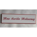 plaque de boite aux lettres, 1 ligne calligraphique format 25 x 100 mm personnalisable 1 ligne "anglaise"
