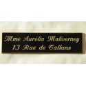 plaque de boite aux lettres,  sonnette format 25 x 100 mm personnalisable 2 lignes "anglaise"