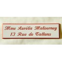 plaque de boite aux lettres,  sonnette format 25 x 100 mm personnalisable 2 lignes "anglaise"