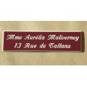 plaque de boite aux lettres,  porte, sonnette format 25 x 100 mm personnalisable 2 lignes "anglaise"