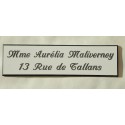 plaque de boite aux lettres,  porte, sonnette format 25 x 100 mm personnalisable 2 lignes "anglaise"