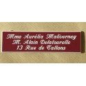 plaque de boite aux lettres,  porte, sonnette format 25 x 100 mm personnalisable 3 lignes "anglaise"