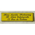 plaque de boite aux lettres,  porte, sonnette format 25 x 100 mm personnalisable 3 lignes "anglaise"