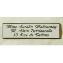 plaque de boite aux lettres,  porte, sonnette format 25 x 100 mm personnalisable 3 lignes "anglaise"