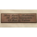 plaque de boite aux lettres,  porte, sonnette format 25 x 100 mm personnalisable 3 lignes "anglaise"