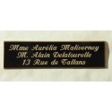 plaque de boite aux lettres,  porte, sonnette format 25 x 100 mm personnalisable 3 lignes "anglaise"