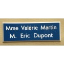plaque de boite aux lettres,  sonnette format 20 x 60 mm personnalisable 2 lignes