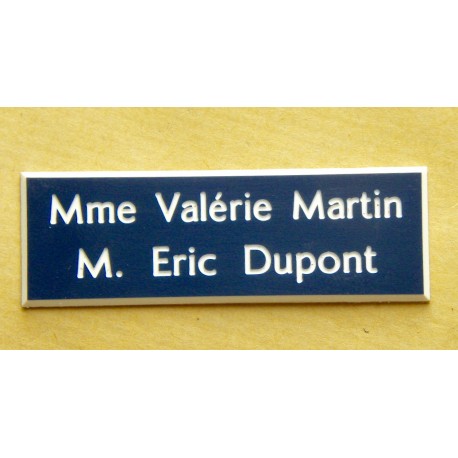 plaque de boite aux lettres,  sonnette format 20 x 60 mm personnalisable 2 lignes