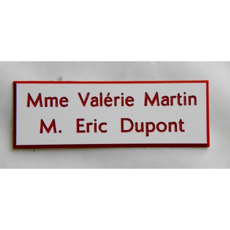 plaque de boite aux lettres,  sonnette format 20 x 60 mm personnalisable 2 lignes