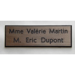 plaque de boite aux lettres,  sonnette format 20 x 60 mm personnalisable 2 lignes