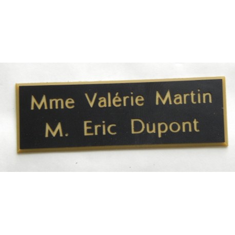 plaque de boite aux lettres,  sonnette format 20 x 60 mm personnalisable 2 lignes