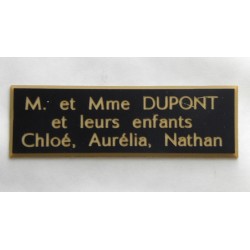 plaque de boite aux lettres,  sonnette format 20 x 60 mm personnalisable 3 lignes