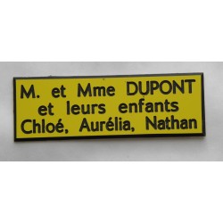 plaque de boite aux lettres,  sonnette format 20 x 60 mm personnalisable 3 lignes
