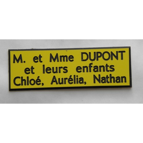 plaque de boite aux lettres,  sonnette format 20 x 60 mm personnalisable 3 lignes