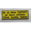 plaque de boite aux lettres,  sonnette format 20 x 60 mm personnalisable 3 lignes