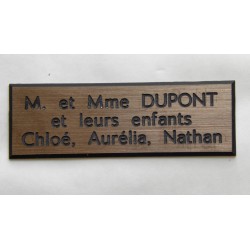 plaque de boite aux lettres,  sonnette format 20 x 60 mm personnalisable 3 lignes