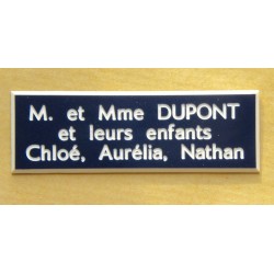 plaque de boite aux lettres,  sonnette format 20 x 60 mm personnalisable 3 lignes