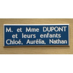 plaque de boite aux lettres,  sonnette format 20 x 60 mm personnalisable 3 lignes