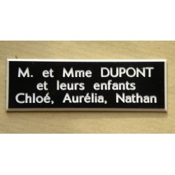 plaque de boite aux lettres,  sonnette format 20 x 60 mm personnalisable 3 lignes