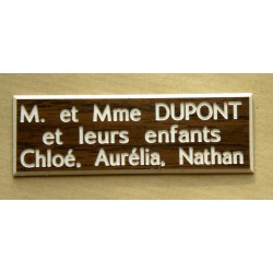 plaque de boite aux lettres,  sonnette format 20 x 60 mm personnalisable 3 lignes
