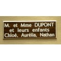 plaque de boite aux lettres,  sonnette format 20 x 60 mm personnalisable 3 lignes