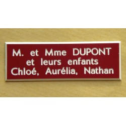 plaque de boite aux lettres,  sonnette format 20 x 60 mm personnalisable 3 lignes