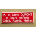 plaque de boite aux lettres,  sonnette format 20 x 60 mm personnalisable 3 lignes
