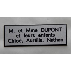 plaque de boite aux lettres,  sonnette format 20 x 60 mm personnalisable 3 lignes