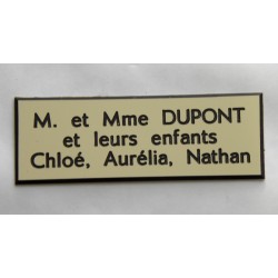 plaque de boite aux lettres,  sonnette format 20 x 60 mm personnalisable 3 lignes