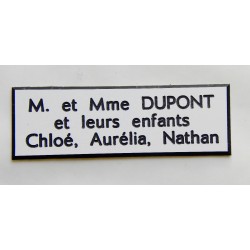 plaque de boite aux lettres,  sonnette format 20 x 60 mm personnalisable 3 lignes