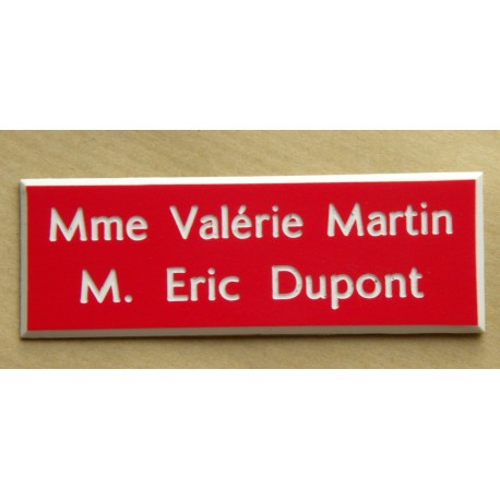 plaque de boite aux lettres,  sonnette format 25 x 75 mm personnalisable 2 lignes
