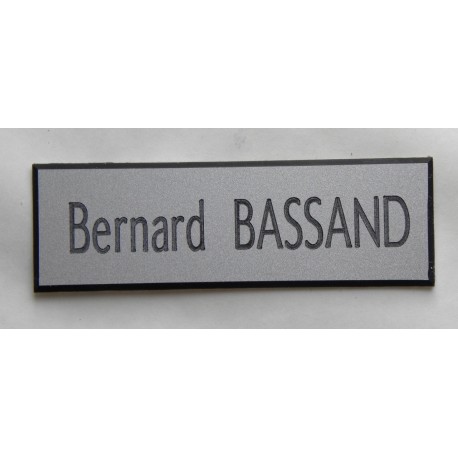 plaque de porte argentée format 50 x 150 mm personnalisable 1 ligne