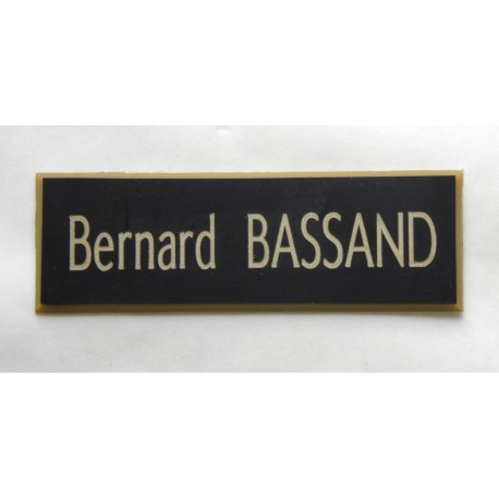 plaque de porte noire et or format 50 x 150 mm personnalisable 1 ligne