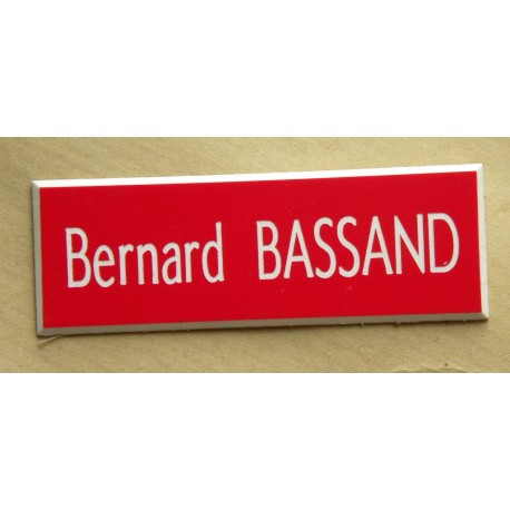 plaque de porte rouge format 50 x 150 mm personnalisable 1 ligne