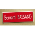 plaque de porte rouge format 50 x 150 mm personnalisable 1 ligne