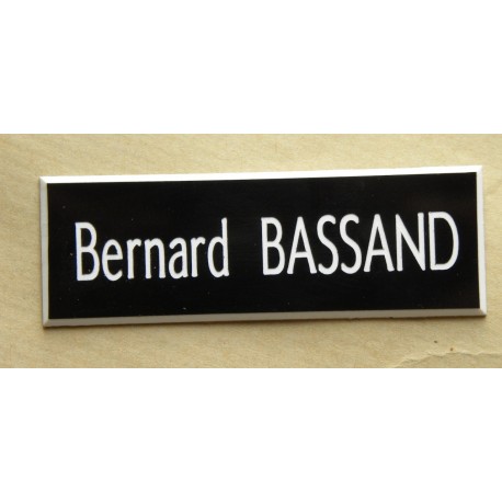 plaque de porte noire format 50 x 150 mm personnalisable 1 ligne