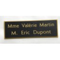 plaque de porte noire et or format 50 x 150 mm personnalisable 2 lignes