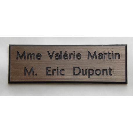 plaque de porte cuivre format 50 x 150 mm personnalisable 2 lignes