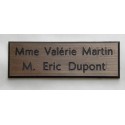 plaque de porte cuivre format 50 x 150 mm personnalisable 2 lignes