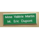 plaque de porte verte format 50 x 150 mm personnalisable 2 lignes