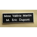 plaque de porte noire format 50 x 150 mm personnalisable 2 lignes