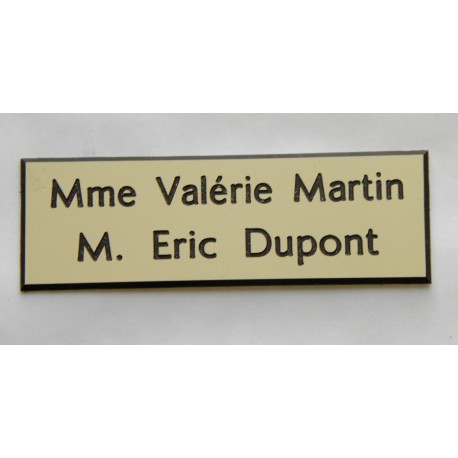 plaque de porte ivoire format 50 x 150 mm personnalisable 2 lignes