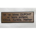 plaque de porte cuivre format 50 x 150 mm personnalisable 3 lignes