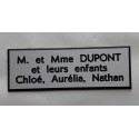 plaque de porte argentée format 50 x 150 mm personnalisable 3 lignes