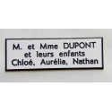 plaque de porte blanche format 50 x 150 mm personnalisable 3 lignes