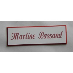 plaque de boite aux lettres,  sonnette format 20 x 60 mm personnalisable 1 ligne "anglaise"
