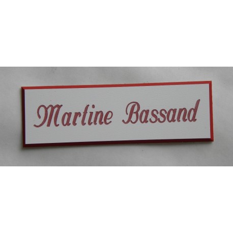 plaque de boite aux lettres,  sonnette format 20 x 60 mm personnalisable 1 ligne "anglaise"