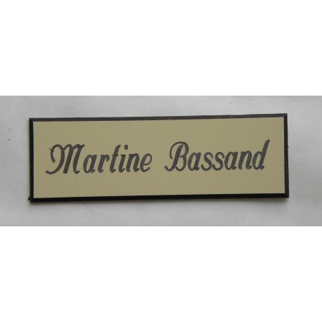 plaque de boite aux lettres,  sonnette format 20 x 60 mm personnalisable 1 ligne "anglaise"