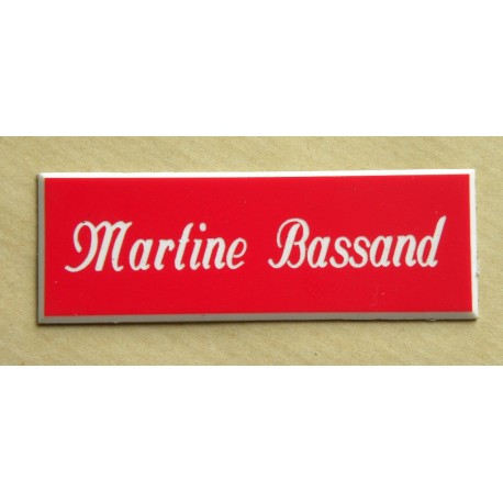plaque de boite aux lettres,  sonnette format 20 x 60 mm personnalisable 1 ligne "anglaise"