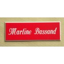 plaque de boite aux lettres,  sonnette format 20 x 60 mm personnalisable 1 ligne "anglaise"